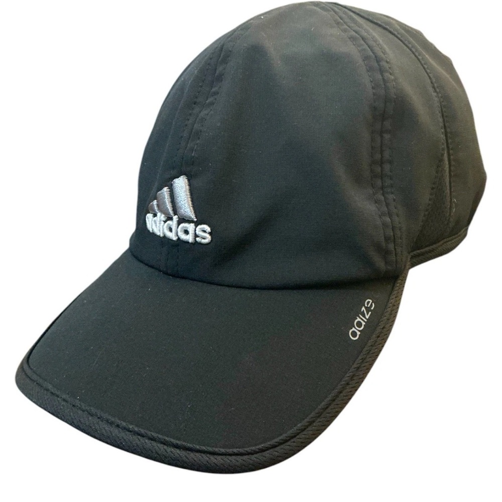 Adidas Hat Cap Black White AdiZero Running Stretch Fitted Unisex Adult